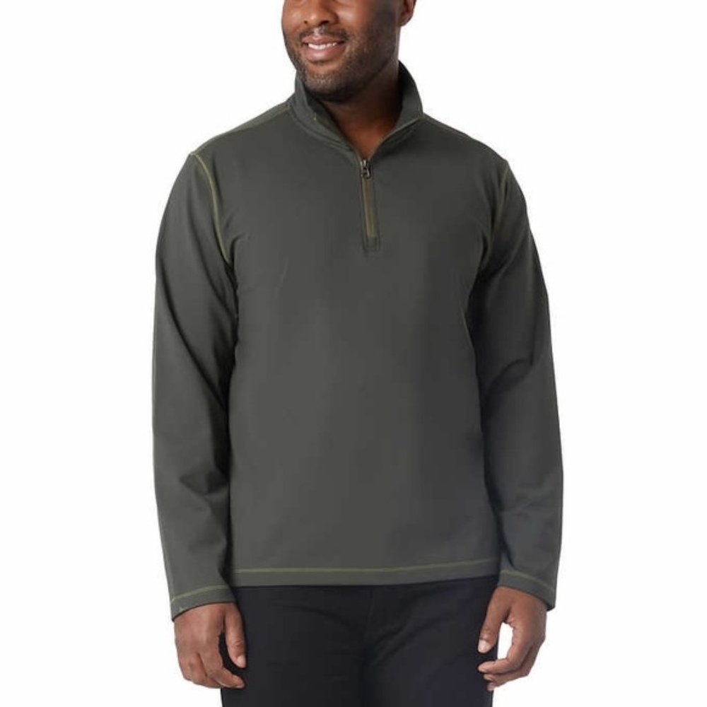 32 Degrees Men’s Heat Tech ¼ Zip Pullover ,Green ,Size: L